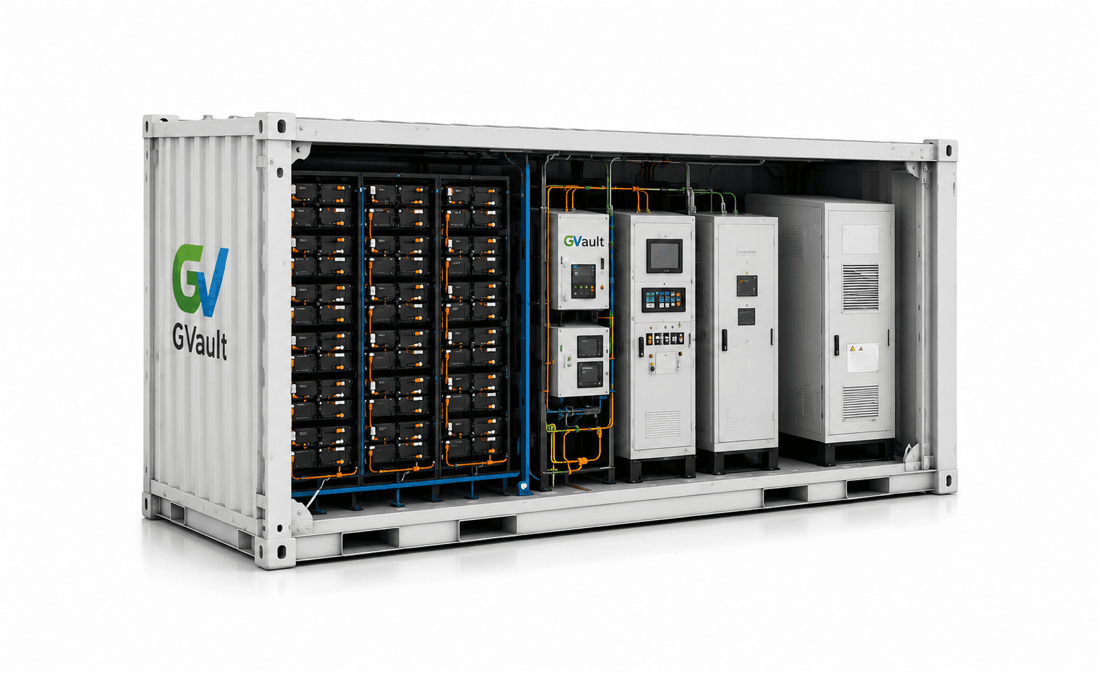 Gvault BESS container showing all integrated components